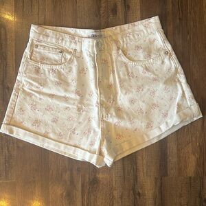 Zara Floral Jean Shorts